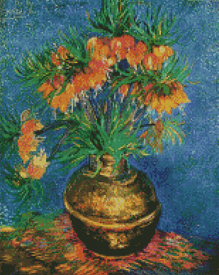 Fritillaries in a Copper Vase