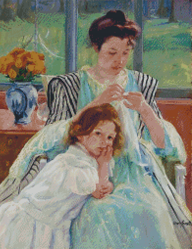 Young Mother Sewing | Mary Cassatt