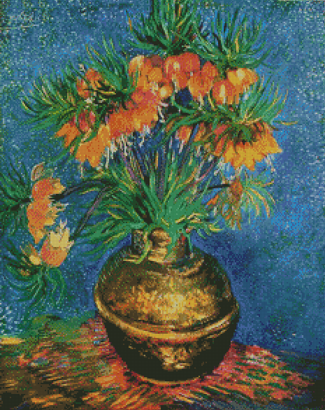 Fritillaries in a Copper Vase