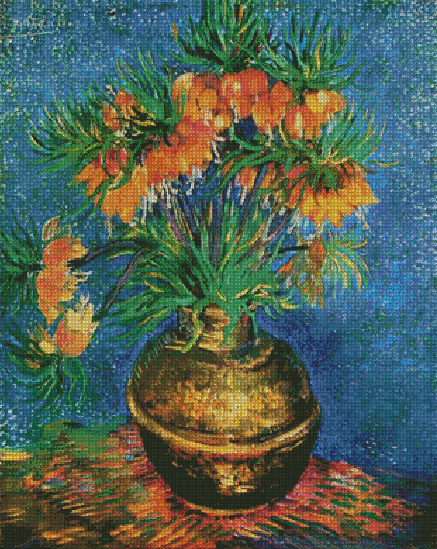 Fritillaries in a Copper Vase