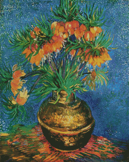 Fritillaries in a Copper Vase