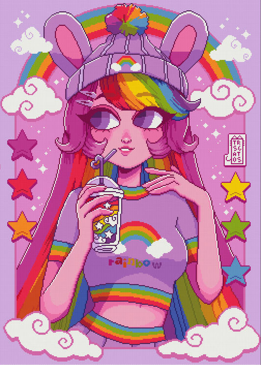 Rainbow Girl | Pixel Charted